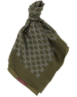 Gucci Printed Silk Scarf - グリーン