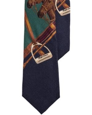 Ralph Lauren Equestrian-Print Tie - Blue