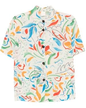 Aspesi Abstract-Print Shirt - White