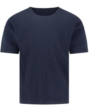 Homme Plissé Issey Miyake Pleated T-Shirt - Blue
