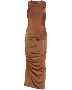MARSĒM Ruched Sleeveless Maxi Dress - Brown