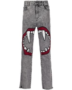 Haculla Skinny-Jeans Mit Fang Lip-Print - Grau