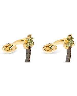 Paul Smith Palm-Tree Crystal-Embellished Cufflinks - Metallic