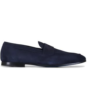 G. Brown Shoes Turin Suede Penny Loafers - Blue