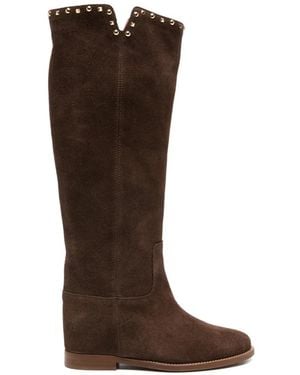 Via Roma 15 Studded Boots - Brown