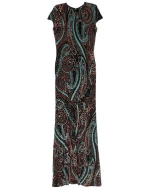 Etro Paisley-Print Maxi Dress - Black