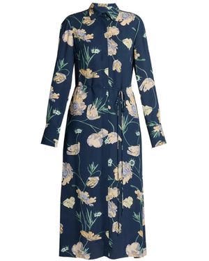 Erdem Robe Mi-Longue À Fleurs - Blue
