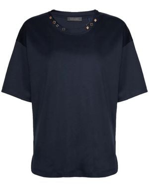 Elena Miro Apliqués Short-Sleeves T-Shirt - Blue