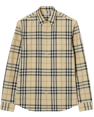 Burberry Check Hemd Mit Schmalem Schnitt - Natur