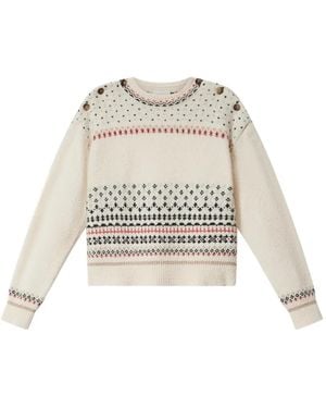 Isabel Marant Buttoned-Shoulder Jumper - White