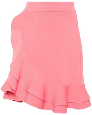 McQueen Falda Asimétrica Con Volantes - Rosa