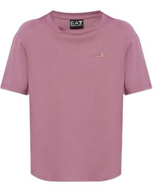 EA7 Logo-Plaque T-Shirt - Pink