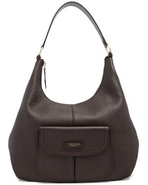 The Bridge Martina Front-Pocket Leather Shoulder Bag - Black