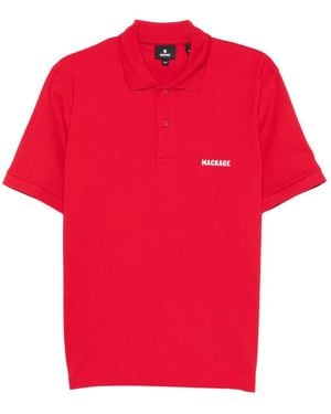 Mackage Polo Con Logo Estampado - Rojo