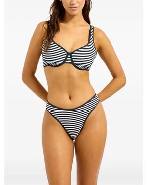 Seafolly Gestreiftes Bikinihöschen - Blau