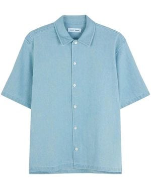 Samsøe & Samsøe Short-Sleeve Denim Shirt - Blue