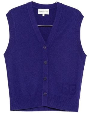 Bompard Sleeveless V-Neck Cardigan - Blue