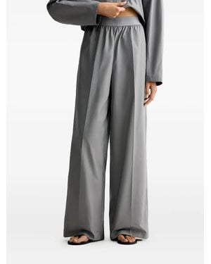 12 STOREEZ Elasticated-Waistband Cotton Pants - Gray