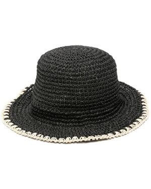 By Malene Birger Woven-Trim Hat - Black