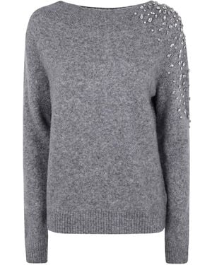 Seventy Crystal-Embellished Sweater - Gray