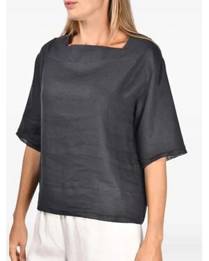 Gran Sasso Square-Neck Blouse - Grey