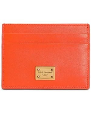 Dolce & Gabbana Calfskin Card Holder - Orange