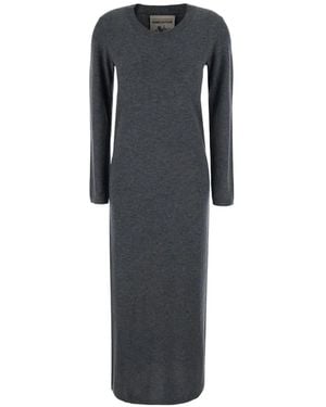 Semicouture Brenda Cable-Knit Long-Sleeve Midi Dress - Black