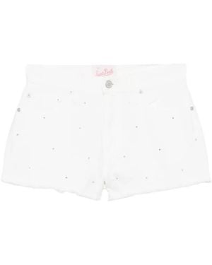 MC2 Saint Barth Musa Crystal-Embellished Shorts - White