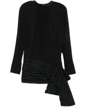 Entire studios Bow-Detail Ruched Mini Dress - Black