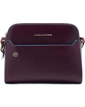 Piquadro Logo-Plaque Crossbody Bag - Purple