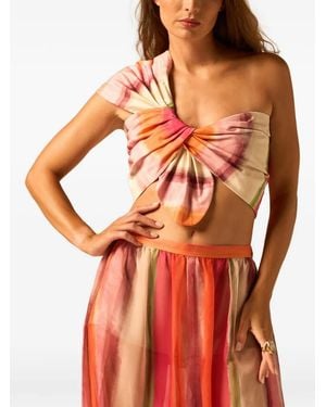JBQ Camelia Gathered One-Shoulder Top - Orange