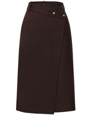Pinko Falda Cruzada Con Detalle De Botones - Marrón