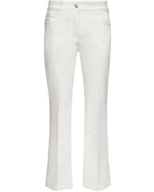 Elena Miro Button-Detail Jeans - White