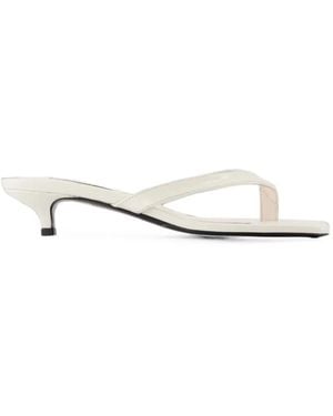 TOTEME Square-Toe Leather Sandals - White