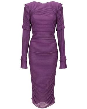 Tom Ford Ruffled Ruched Midi Dress - Purple