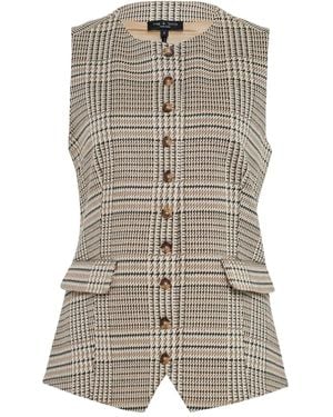 Rag & Bone Irina Ponte Check Waistcoat - Gray