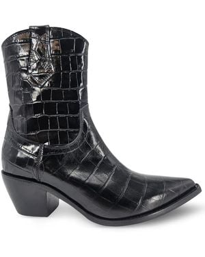 Madison Maison Botas Cowboy De Ante Con Puntera En Punta Y Tacón De 50 Mm - Negro