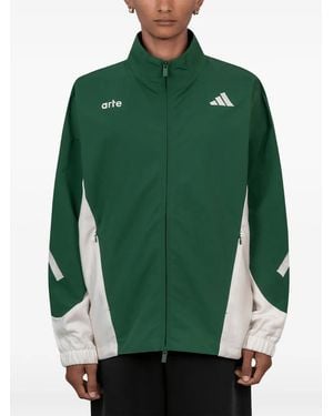 Arte' X Adidas Z.N.E. Material Mix Logo-Print Track Jacket - Green