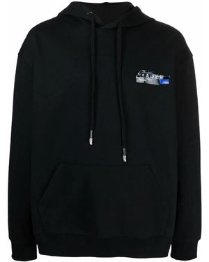 Adererror Logo-Print Pullover Hoodie - Black