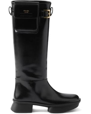 Prada 40 Mm Laarzen Met Buidel - Zwart