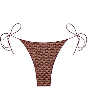 Tropic of C Geometric-Pattern Bikini Bottom - White