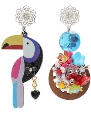Amir Slama Toucan-Motif Earrings - White