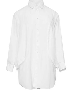 Comme des Garçons Lace-Panel Oversized Shirt - White
