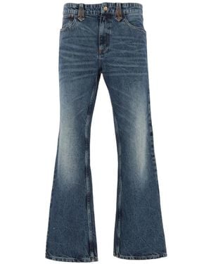 AMISH Gringo Loco Embroidered Bootcut Jeans - Blue
