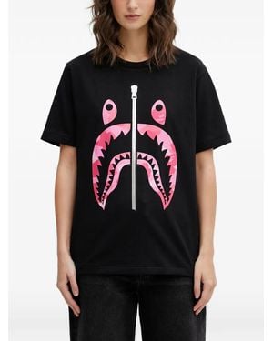 A Bathing Ape Shark-Print T-Shirt - Black