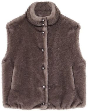 Ottod'Ame Faux-Fur Panelled Gilet - Brown
