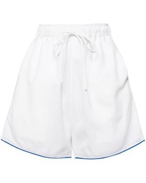 Bambah Hibiscus Linen Shorts - White
