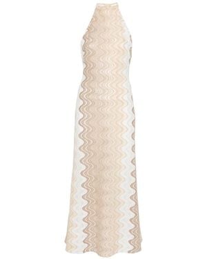 MC2 Saint Barth Chevron-Knit Halterneck Dress - White