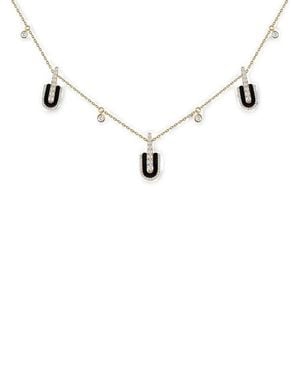 UNION LOS ANGELES U Trio Charm Necklace - Blue