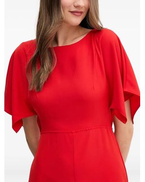 Sandro Ferrone Vestido midi con mangas onduladas - Rojo